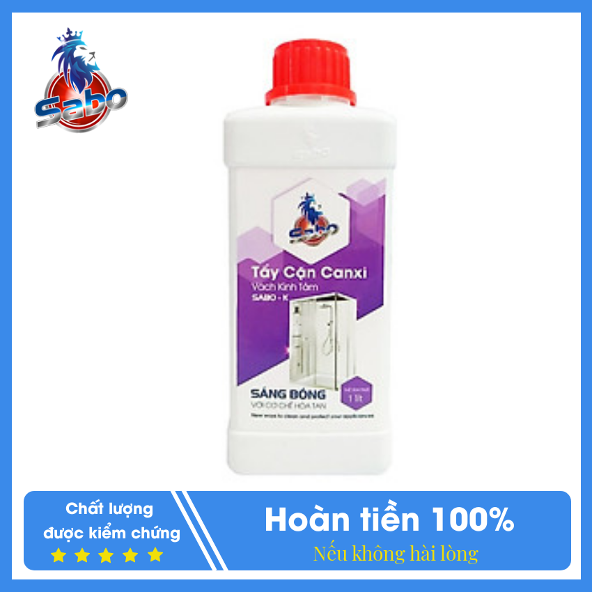 [Chuyên dụng] Tẩy Cặn Canxi, vách kính nhà tắm, nhanh,sạch gấp nhiều lần với tẩy rửa thông thường Sabo-K 1 Lít