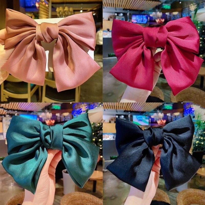 Kẹp tóc nơ bản to phong cách vintage cực sang phong cách tiểu thư hàn quốc thanh lịch - phụ kiện boomee