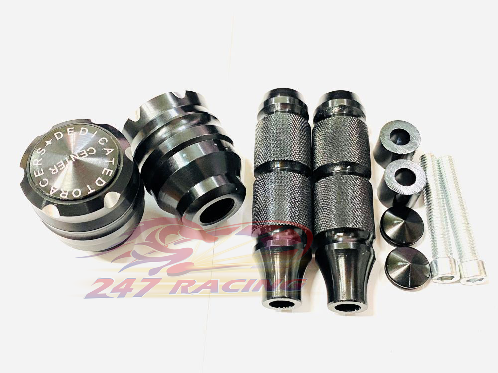 Combo Gù chống đổ trước sau màu ĐEN gắn xe máy Exciter,winner,sonic,wave,Satria,Raider.....