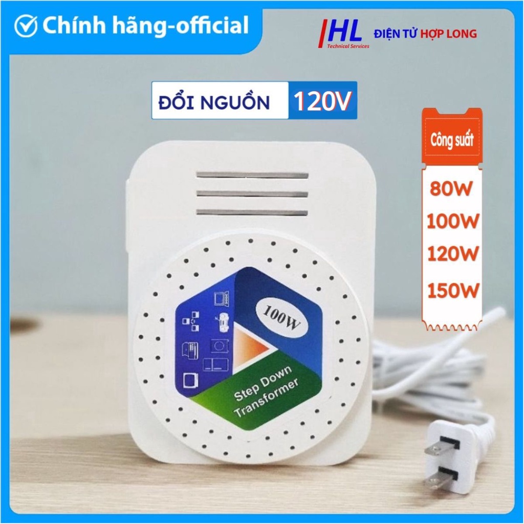 Bộ đổi nguồn 220 ra 120v dành cho các thiết bị điện mỹ công suất 100w, 120w, 150w