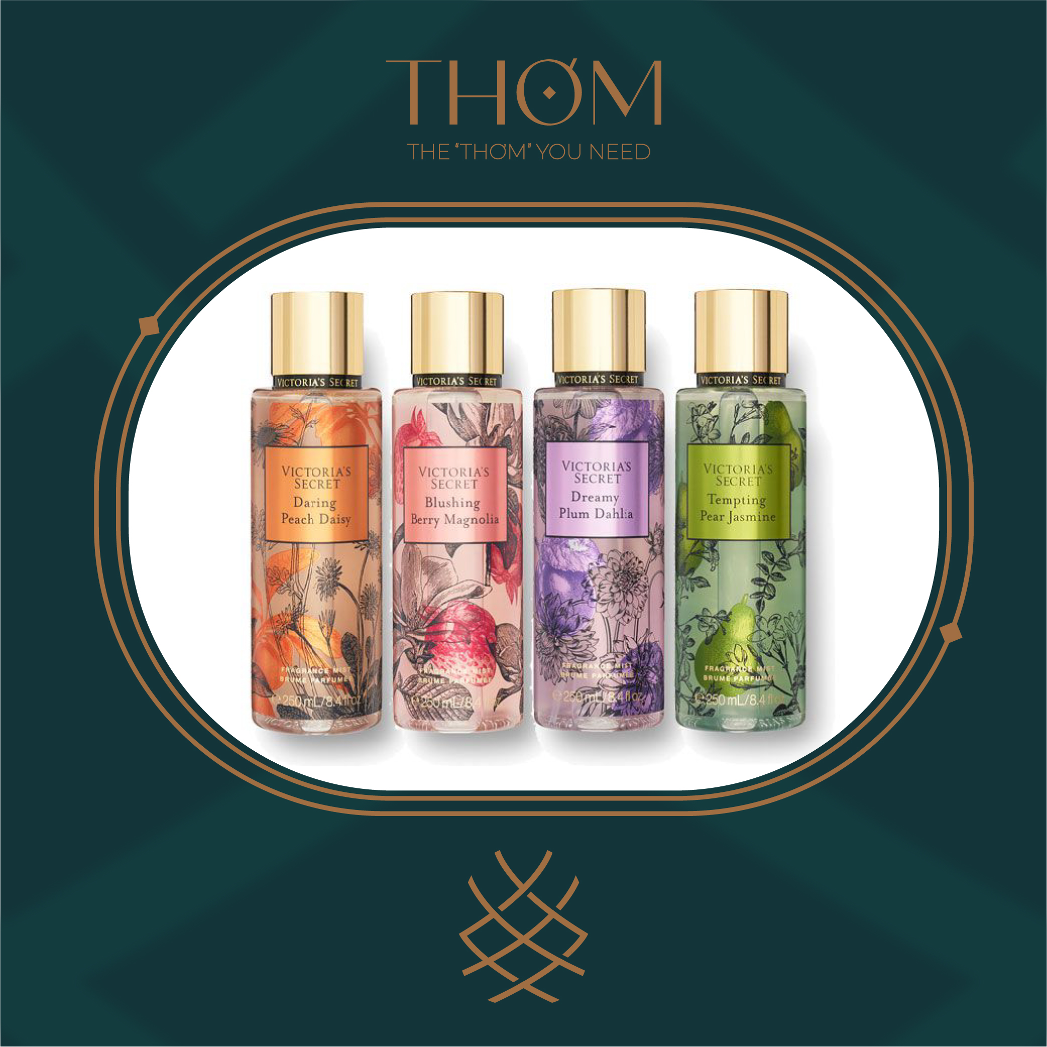 [HCM] Xịt Thơm Toàn Thân Victorias Secret Fragrance Mist 250ML BLUSHING BERRY MAGNOLIA | TEMPTING PEAR JASMINE | DARING PEACH DAISY| DREAMY PLUM DAHLIA Fragrance Mist - BST SUCCULENT GARDEN