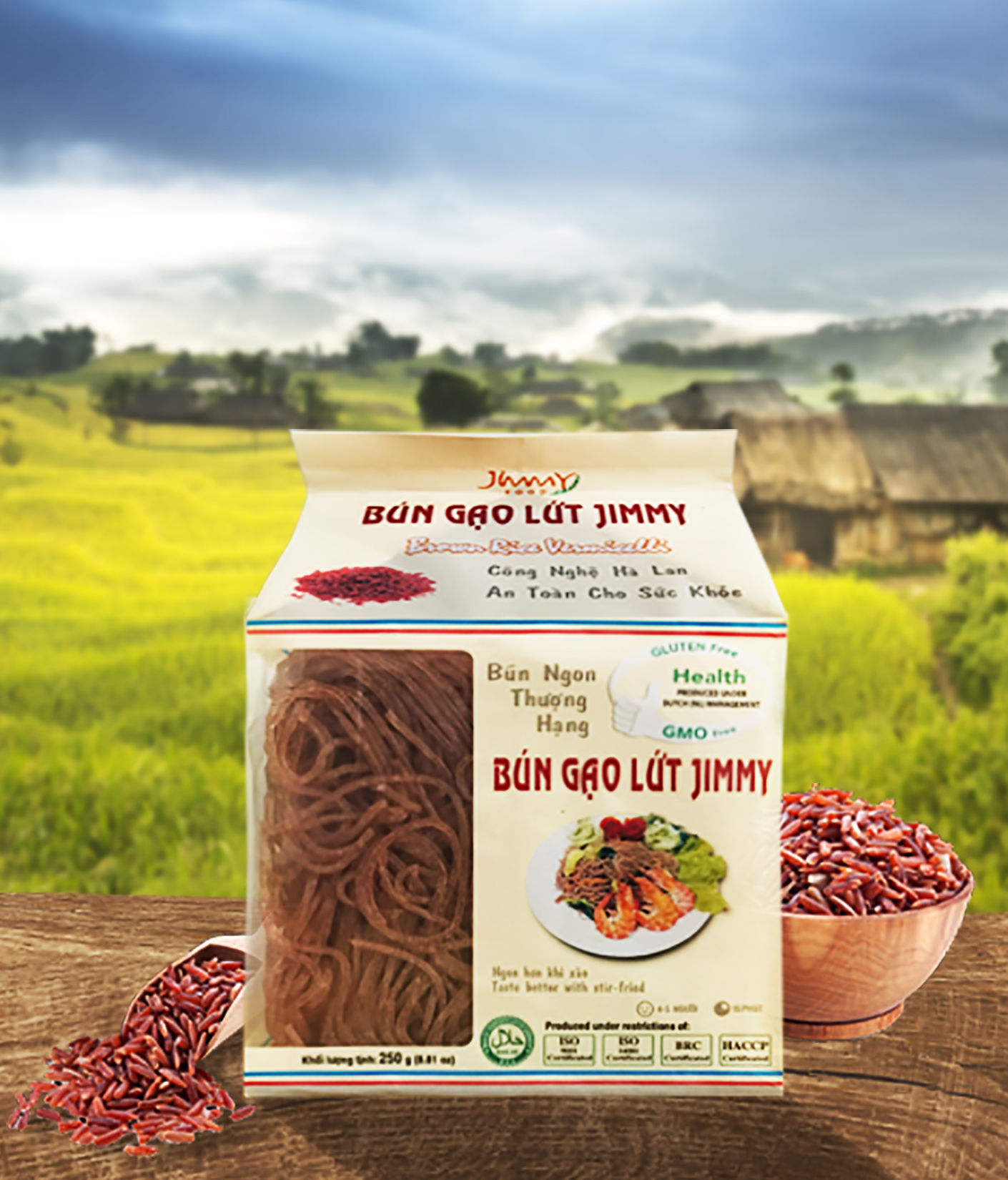 Bún gạo lứt ăn kiêng giảm cân Jimmy 250gr xuất khẩu