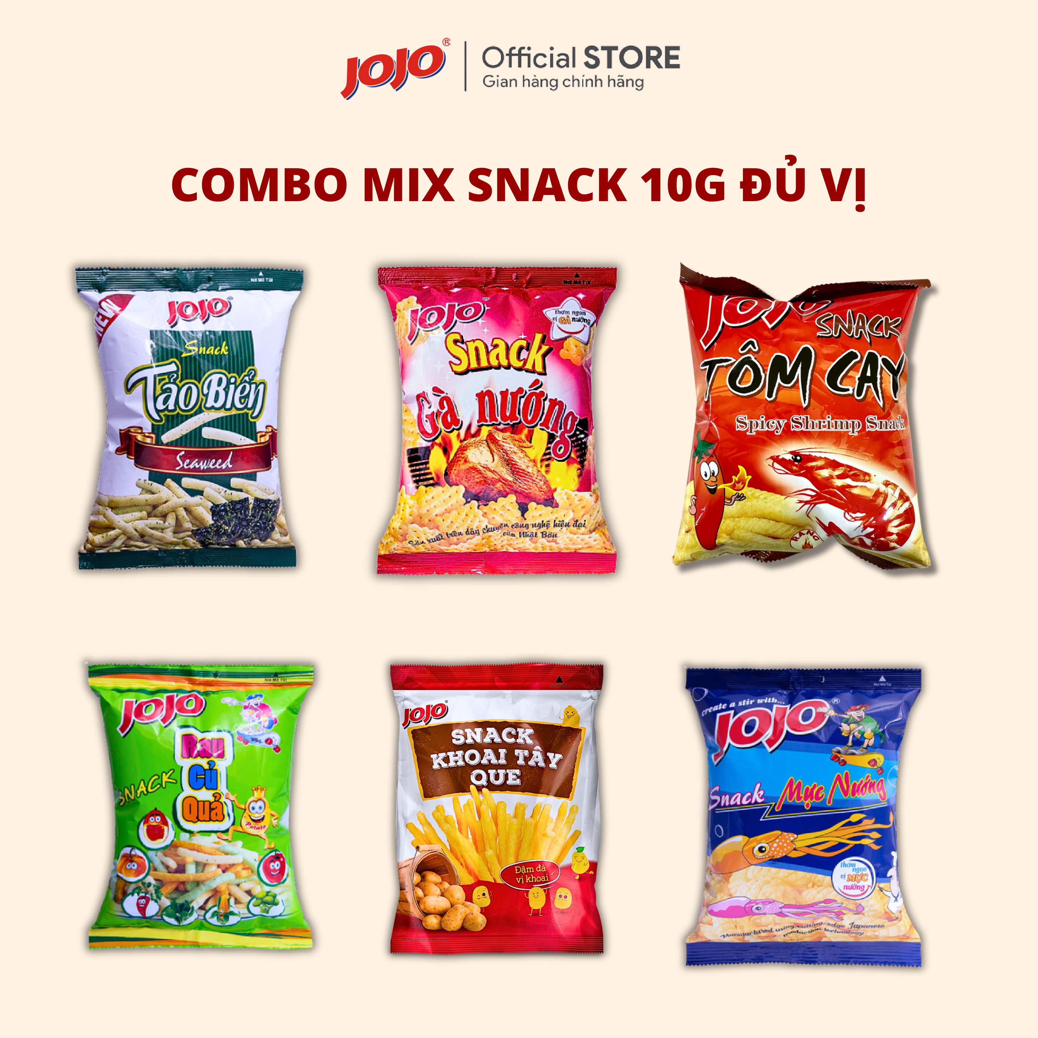 Combo 50 gói mix snack jojo đủ vị 10g