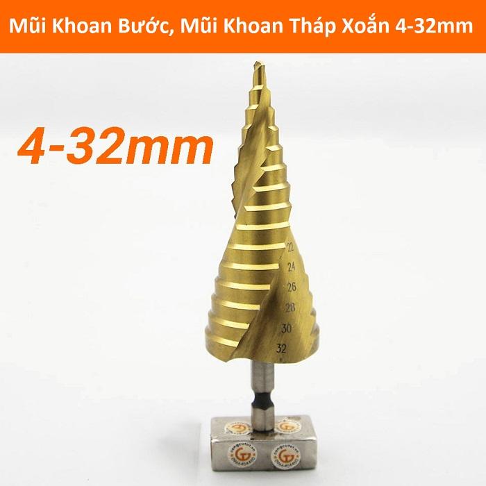 Mũi khoan bước tầng tháp xoắn 4-32mm