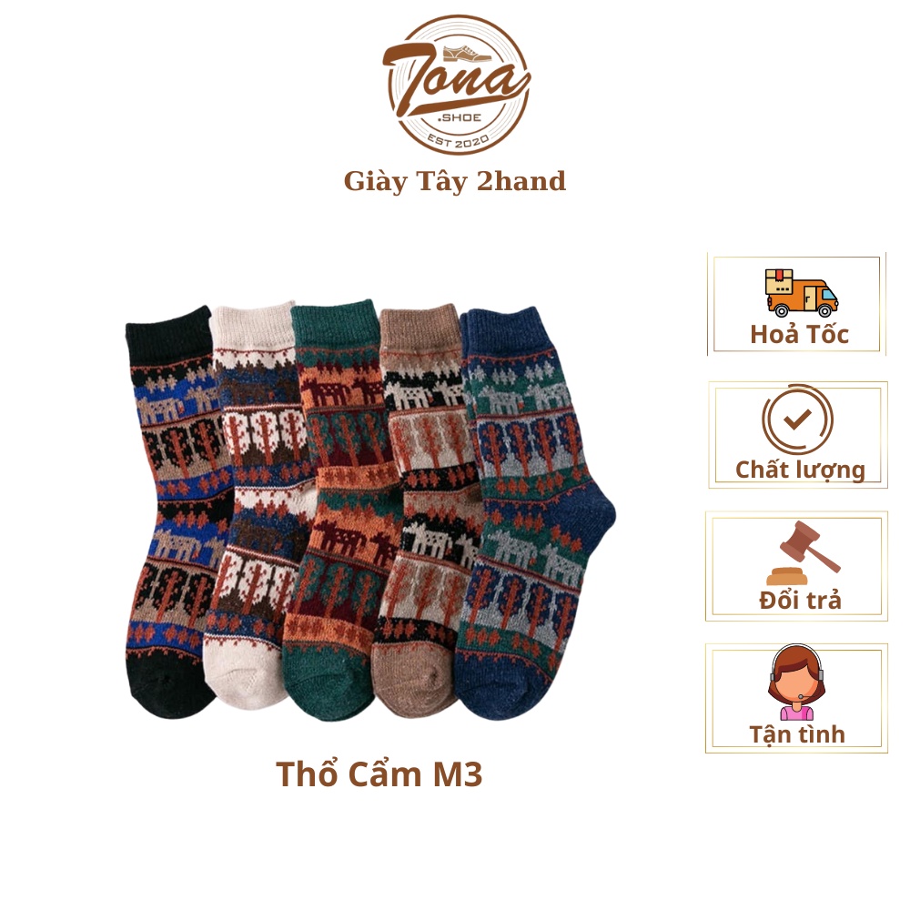 Tất thổ cẩm hoạ tiết cây vintage nam nữ m3