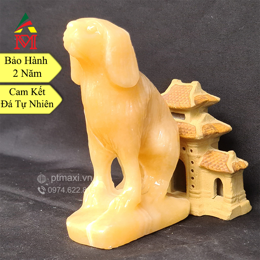 Tượng Phong Thuỷ Tuổi Tuất, Chó 12 Con Giáp Đá Ngọc Hoàng Long