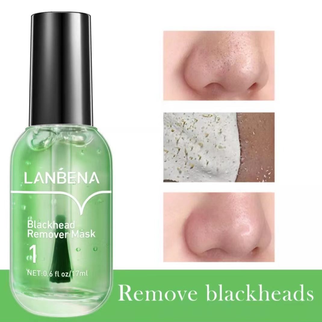 LANBENA Bước 1 Serum tẩy mụn đầu đen 17ML Làm sạch sâu lỗ chân lông Mặt nạ loại bỏ mụn đầu đen Dải mũi Tinh chất lô hội Serum Chăm sóc da