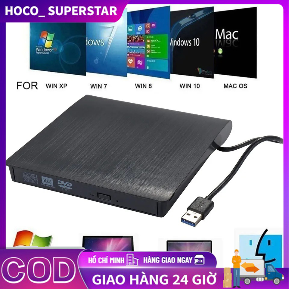 [Siêu Sale Rẻ]Ổ Ghi DVD RW CD Gắn Ngoài Mỏng USB 3.0 Tiện Dụng Đầu Đọc Đầu Đọc Ổ Đĩa Quang Cho Máy Tính Xách Tay PC Dvd Burner Dvd Portatil