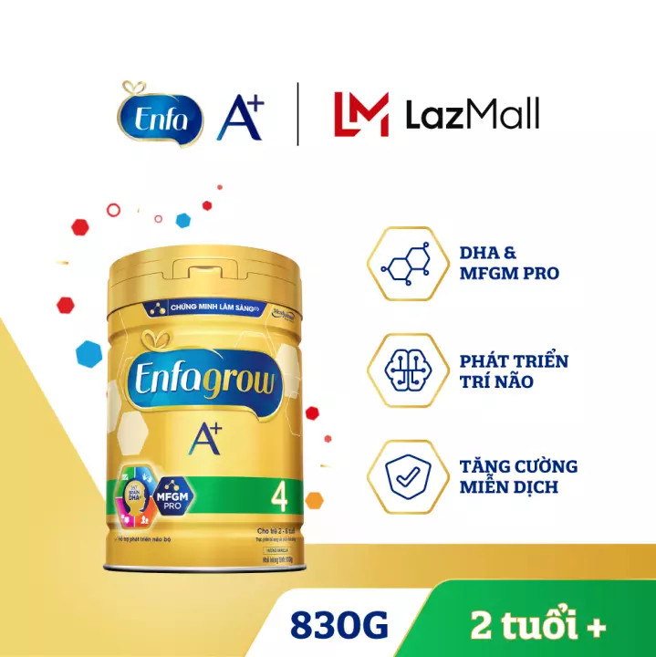 Sữa bột enfagrow a+ 4 với dha và mfgm cho trẻ từ 2-6 tuổi – 830g
