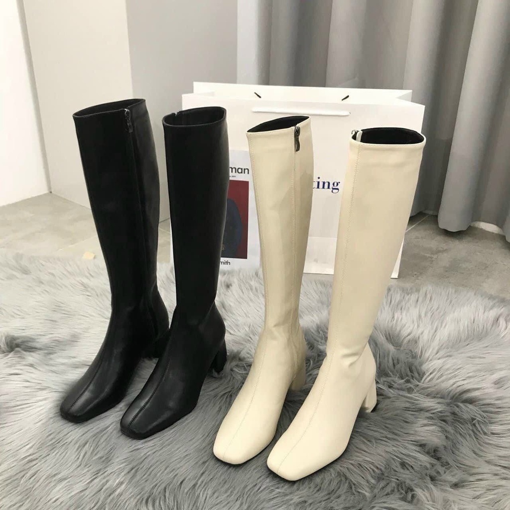 ☏  Bốt gối đẹp(boot đùi) da lì trơn khoá kéo cạnh gót 5p cao cấp siêu đẹp(Mã 908)