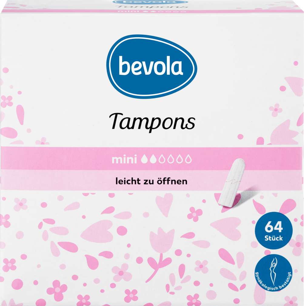 Băng vệ sinh dạng nút Bevola tampons Mini 64 cái size 2 giọt Nội địa Đức