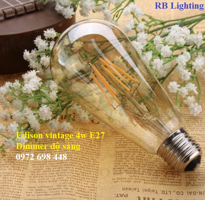 Bóng đèn edison st64 4w e27 vintage dimmer chỉnh độ sáng
