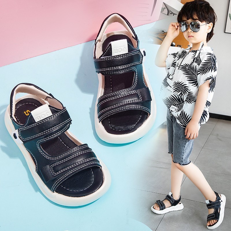 DÉP quai xăng đan đi học  2 QUAI CAO CẤP FASHION -SANDAL THỂ THAO CHỐNG VẤP CHO BÉ TRAI 1-8 TUỔI HOT NHẤT SIZE 25-31 MÃ S05