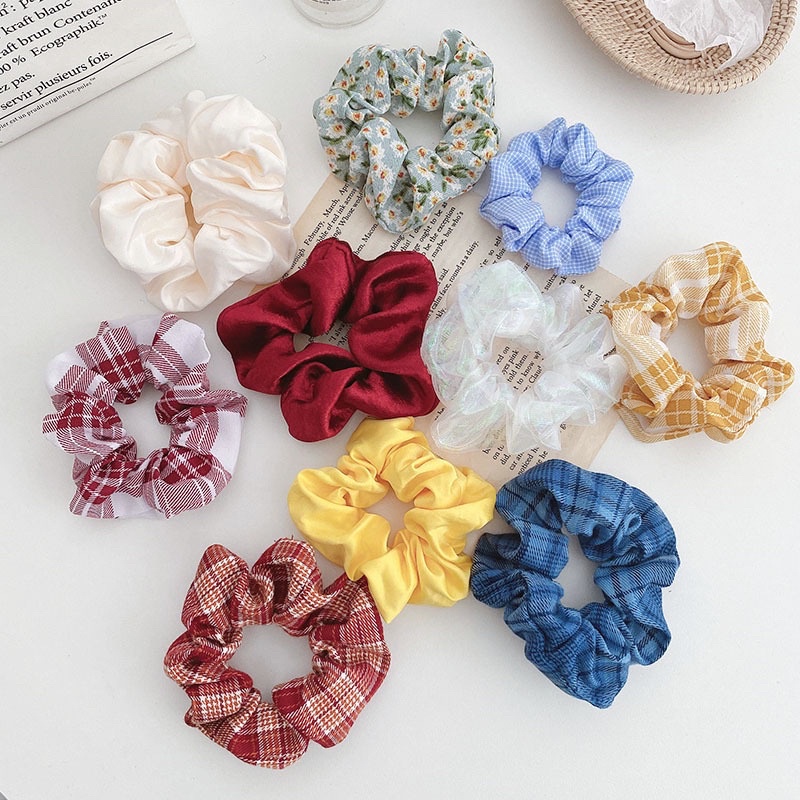 [LAZFLEX1 giảm 30K/149K] Dây buộc tóc, cột tóc scrunchies nhiều màu dễ thương hot trend