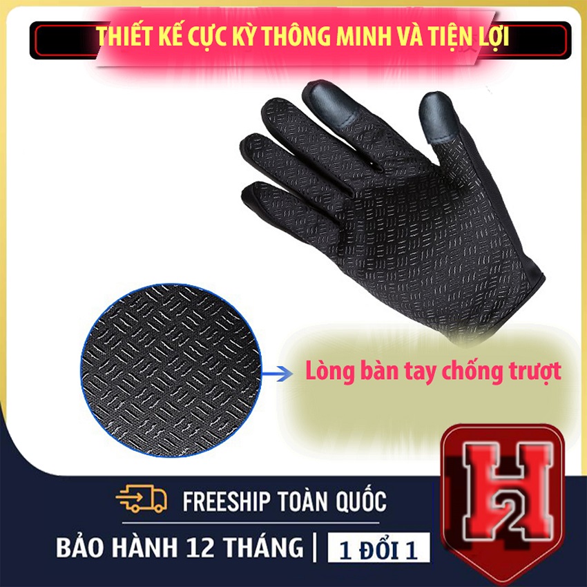 Găng Tay Nam Nữ Đi Đường Chống Lạnh VN09-Găng Tay Đi Mùa Đông, Chống Nước, Có Vân Chống Trượt