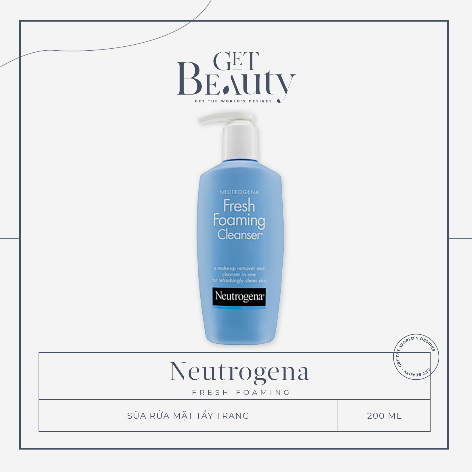 [HCM]SỮA RỬA MẶT TẨY TRANG 2 IN 1 NEUTROGENA FRESH FOAMING CLEANSER 200ML
