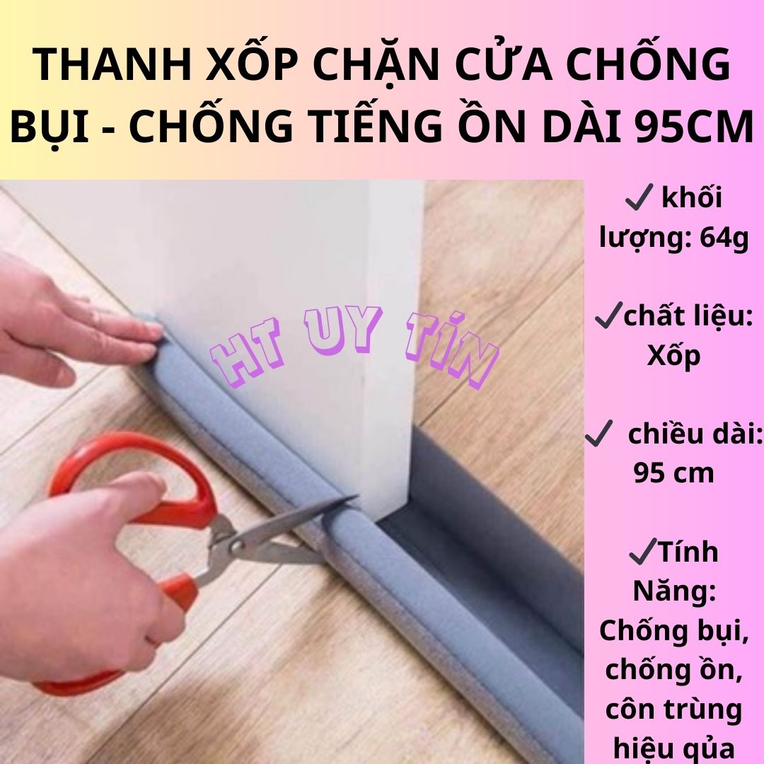 Thanh xốp chặn khe cửa ngăn bụi bẩn, côn trùng, gió lạnh - Nẹp chặn khe cửa chắn gió ngăn côn trùng bằng mút xốp