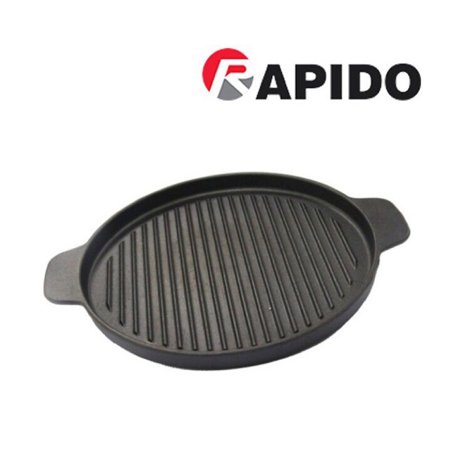 Chảo Nướng Gang Tròn Rapido 24Cm&26Cm Dùng Được Trên Mọi Loại Bếp - Bảo Hành 12 Tháng  Chảo Nướng Gang Tròn Rapido 24Cm& - 5262621138