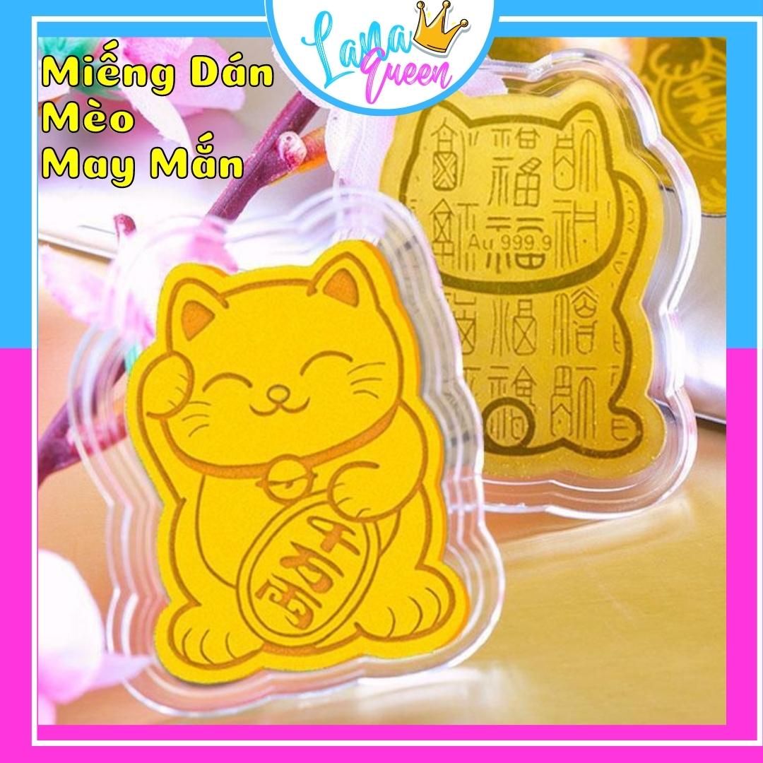 [Hoàn Tiền 10%]Mèo Thần Tài Mạ Vàng Chiêu Tài Hút Lộc May Mắn Dán Sau Ốp Lưng Điện Thoại Để Trong Ví - LANA QUEEN