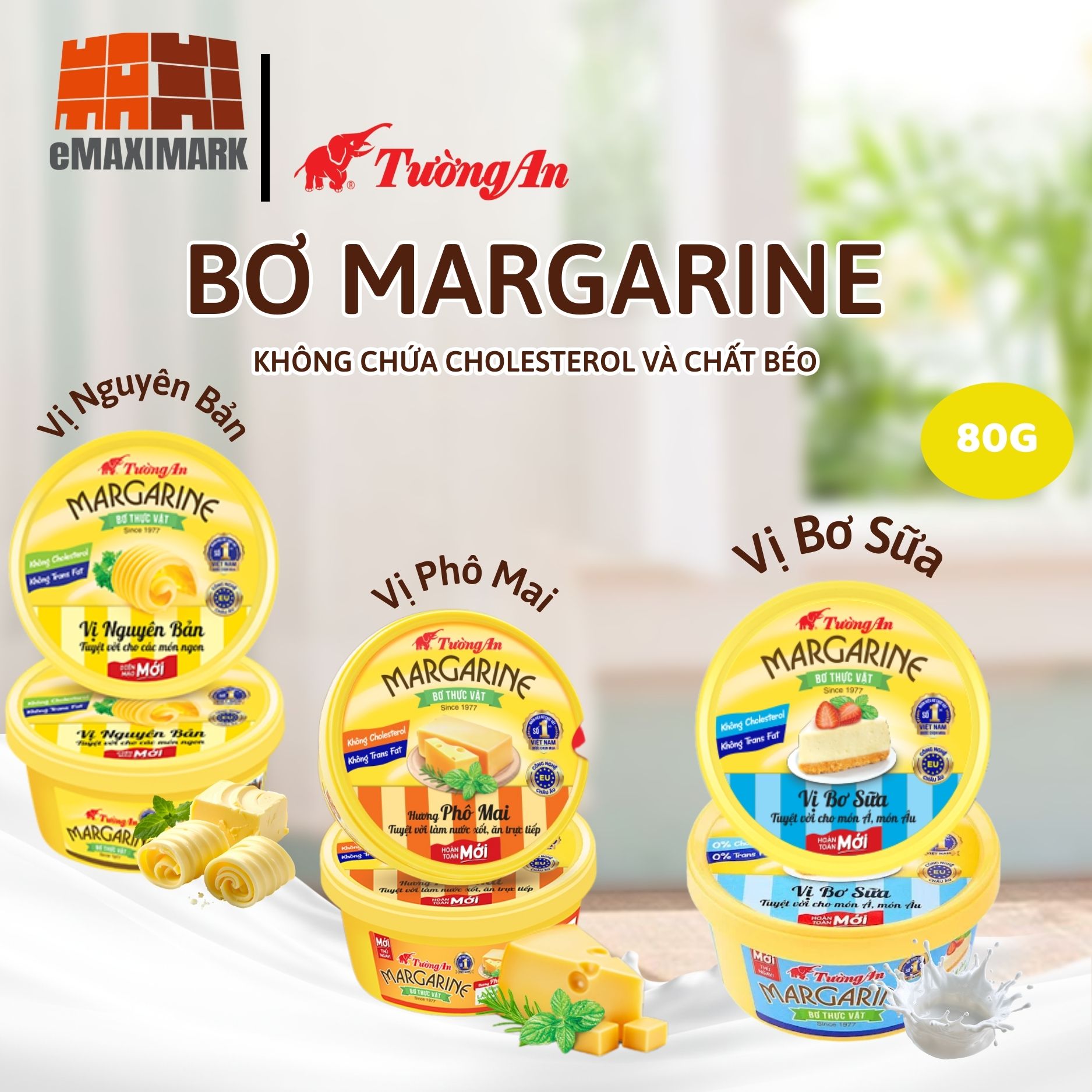 🧈 COMBO 2 HỘP BƠ MARGARINE 80G/HỘP – BÙNG VỊ MÓN NGON