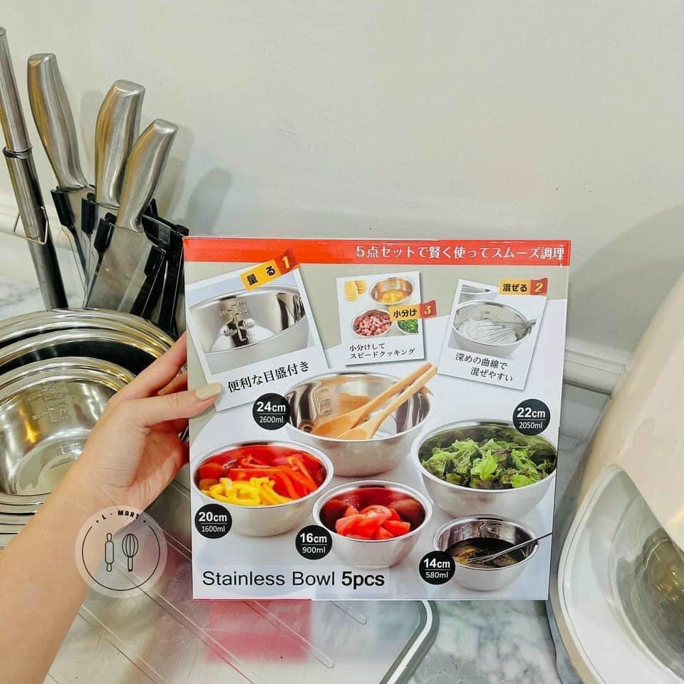 Sét 5 chậu inox mẫu mới xịn xò