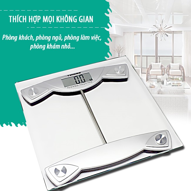 Cân sức khỏe mặt kính chịu lực cao cấp Tiross TS814