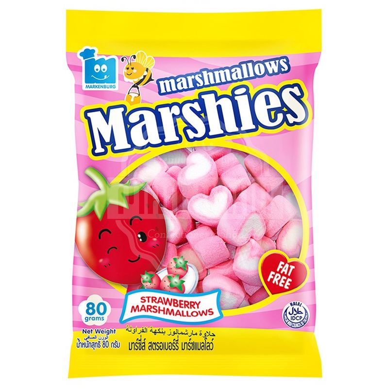 kẹo bông gòn marshmallow marshies hương dâu gói 80g 1