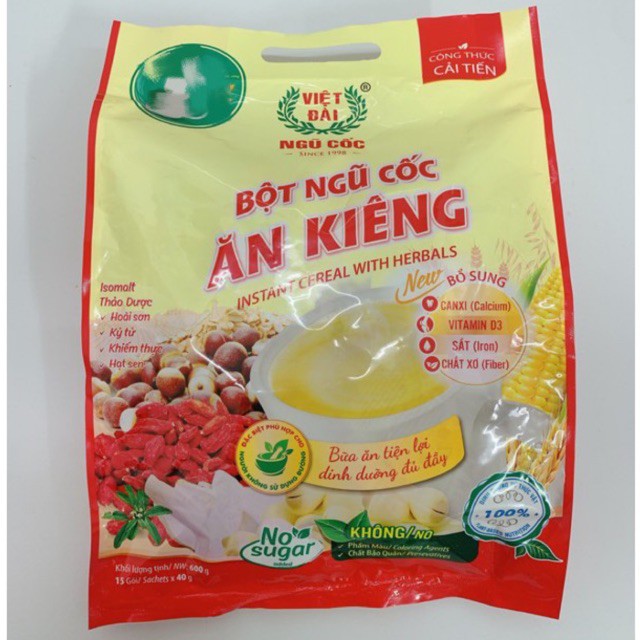 [Chỉ 95k]Ngũ cốc ăn kiêng Việt Đài Sản phẩm mơi nhiều thành phần dinh dưỡng hơn chỉ 95k gói 600g