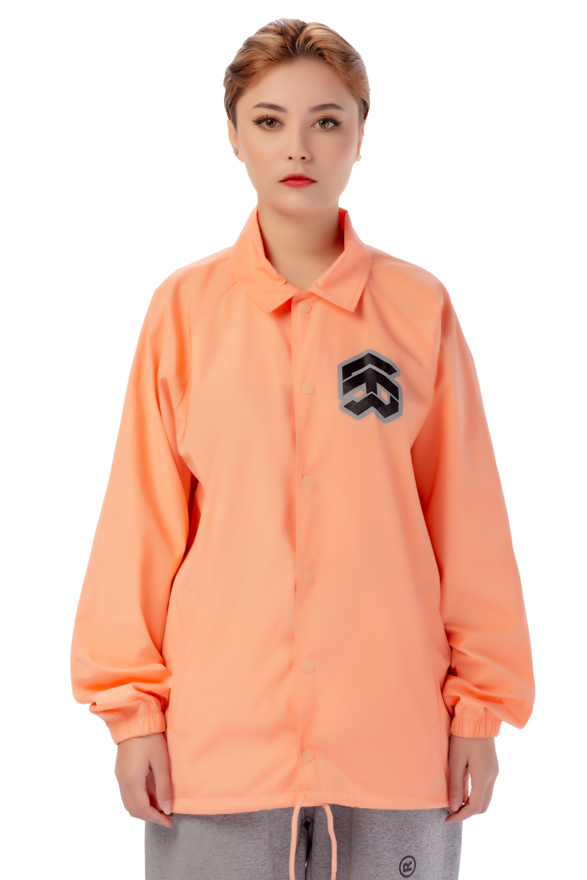 5THEWAY® Áo Khoác Dù Cam aka /stroke/ BIG LOGO COACH JACKET™ in PAPAYA PUNCH™