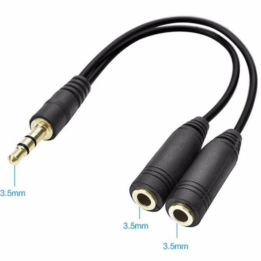 Jack chia âm thanh 1 ra 2 cổng audio 3.5 mm (Mạ vàng cao cấp) - Chia loa 1 ra 2, Cáp chia âm thanh từ 1 ra 2 – đầu 3.5mm