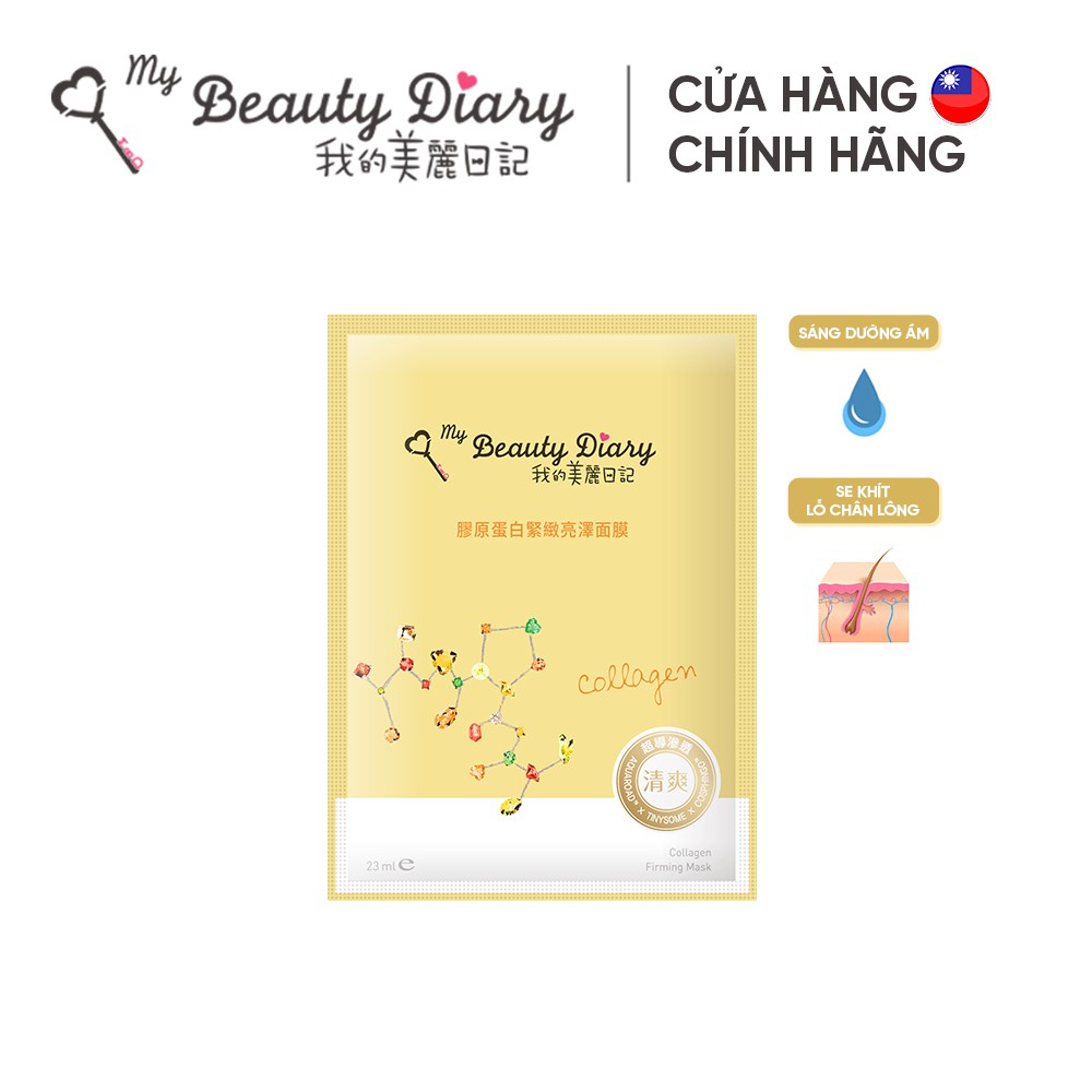 Mặt nạ săn chắc và trắng sáng da My Beauty Diary Taiwan Collagen Firming Mask 23ml/Miếng