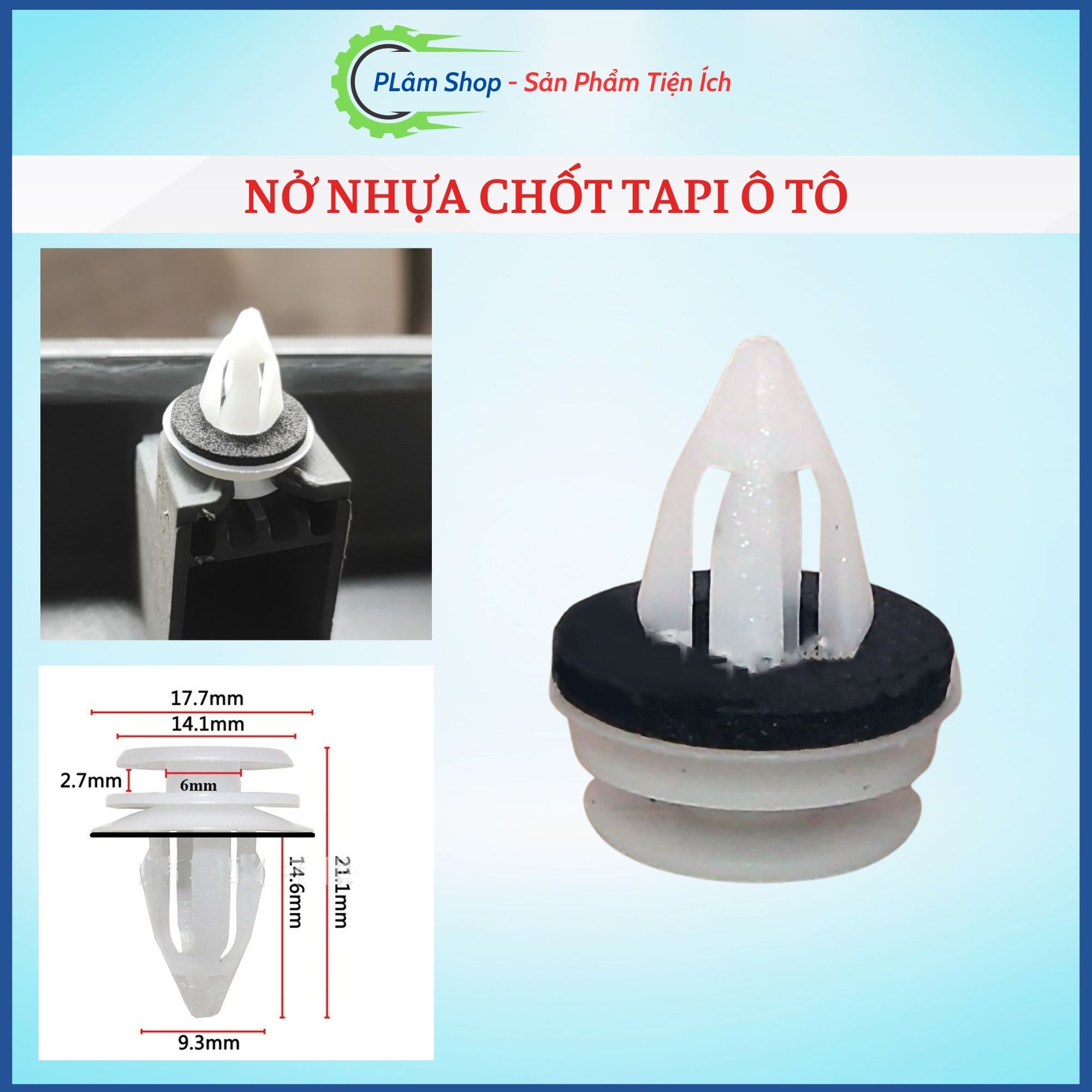 Vít nở nhựa chốt tappi cửa ô tô - 10 cái