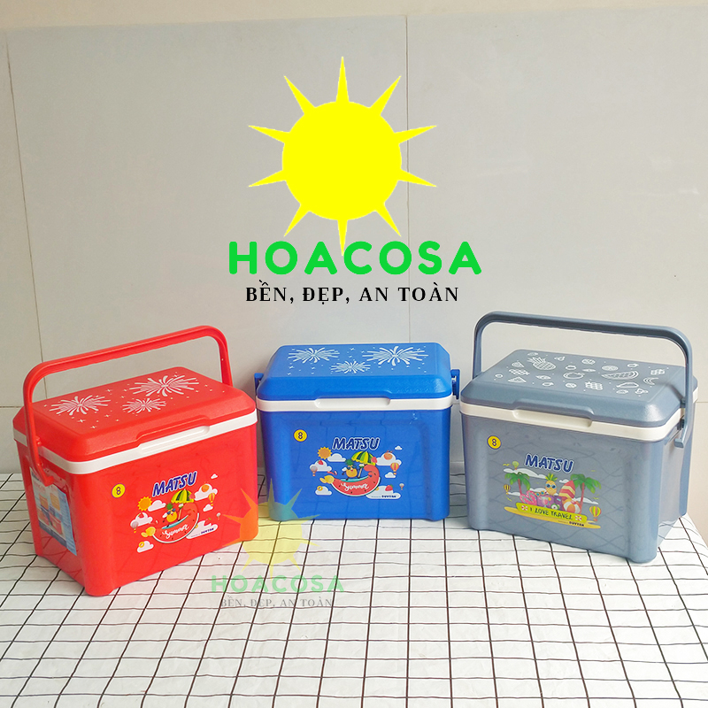Thùng Đá Matsu 8L Mini Nhựa Duy Tân- Gọn Đẹp, Tiện Dụng, Giữ Đá Lâu- Đồ Gia Dụng Hoacosa