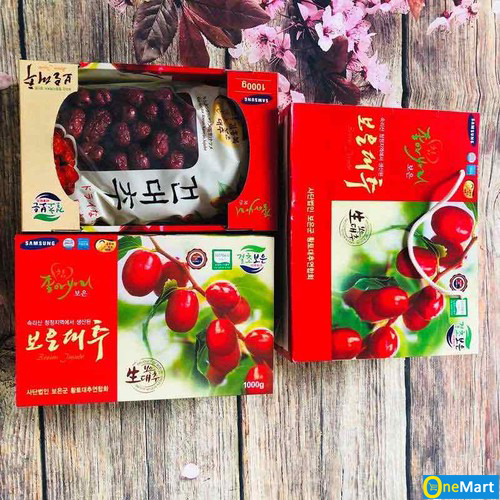 [FREE SHIP] Táo đỏ sấy khô hàn quốc boeun loess jujube hộp 1Kgs hàng cao cấp