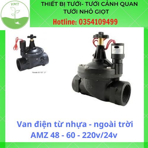 Van điện từ nhựa - ngoài trời amz 48 - 60 - 220v/24v - van điện thường đóng