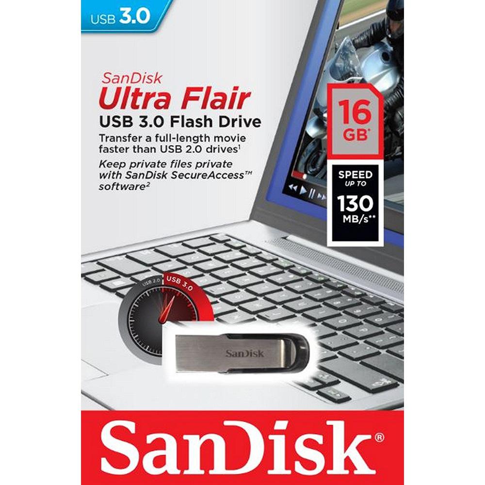 USB 3.0 Sandisk ultra Flair CZ73 16GB 150MB/s (đen bạc)