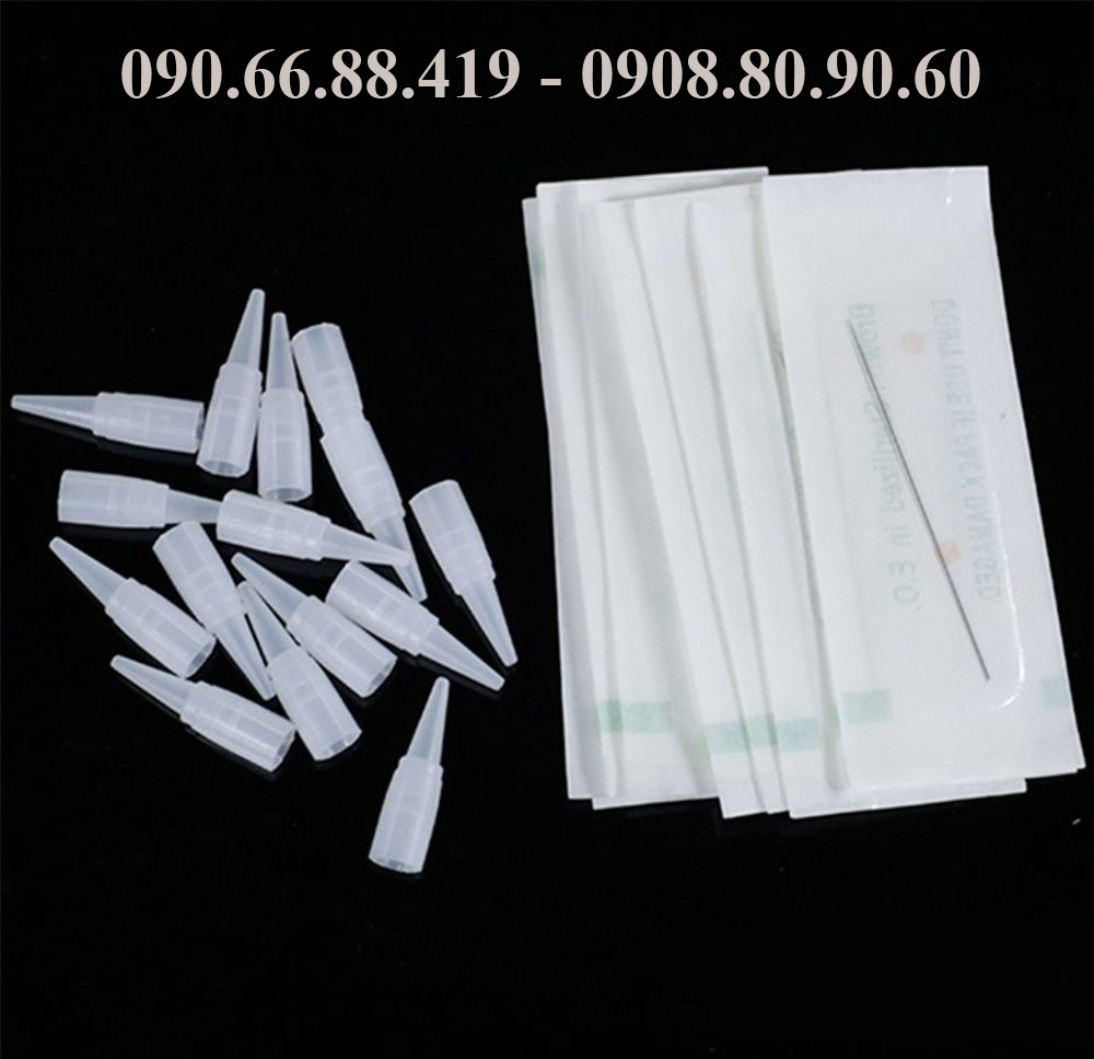 100 cái Kim xăm 1R + 100 cái Ngòi 1 phổ thông cho máy xăm phổ thông và các máy xăm khác
