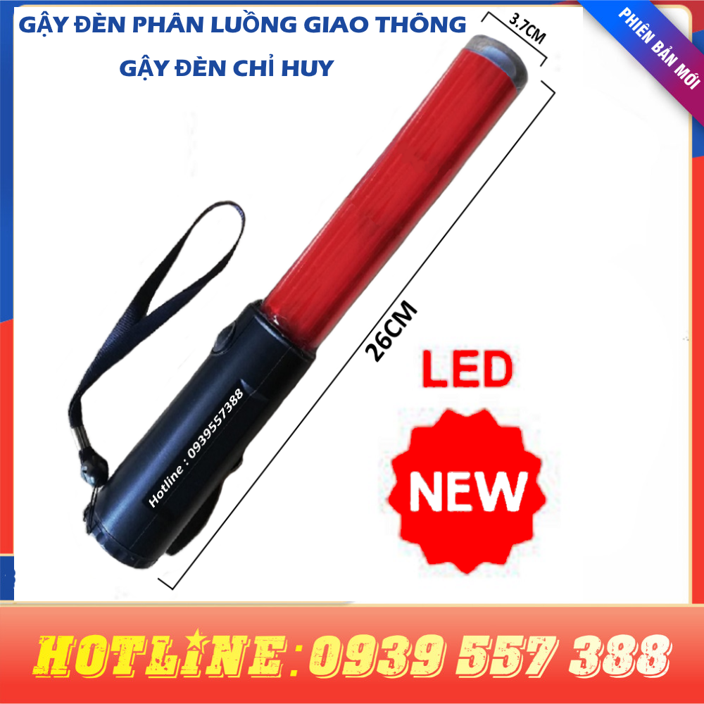 Gậy đèn chỉ huy giao thông 1 màu , gậy phân luồng giao thông ,đèn cảnh báo - sử dụng pin