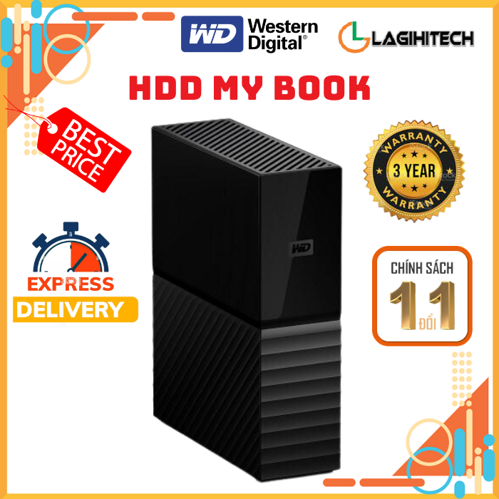 Ổ cứng gắn ngoài hdd western digital my book 4tb / 6tb / 8tb / 10tb / 12tb / 14tb bảo hành 3 năm - chính hãng wd