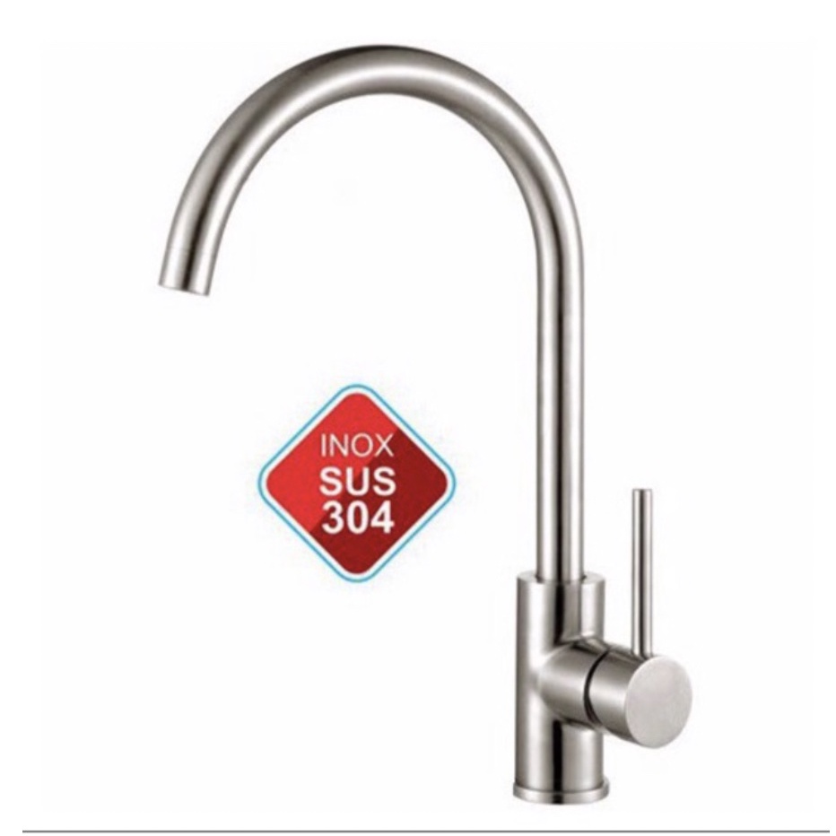 Vòi rửa chén lạnh inox 304 cao cấp - vòi rửa chén bát inox 304