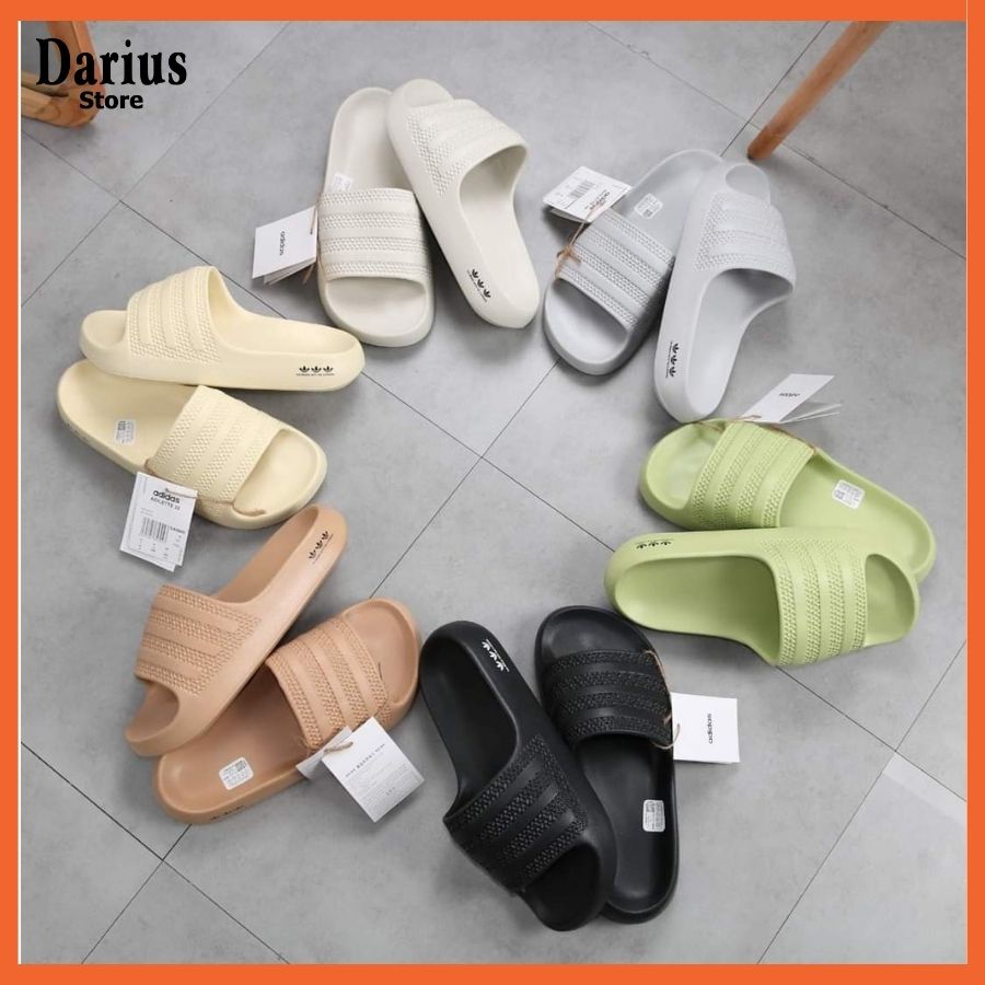 Dép quai ngang nam nữ - dép nam bánh mì slipper đúc nguyên khối nam nữ AYOON 3 sọc ngang chính hãng Unisex full size siêu bền nhẹ