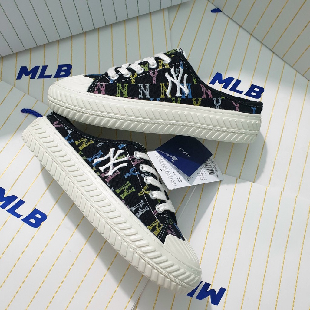 Giày sục MLB mule Mono demin new york yankees  HS Sneaker