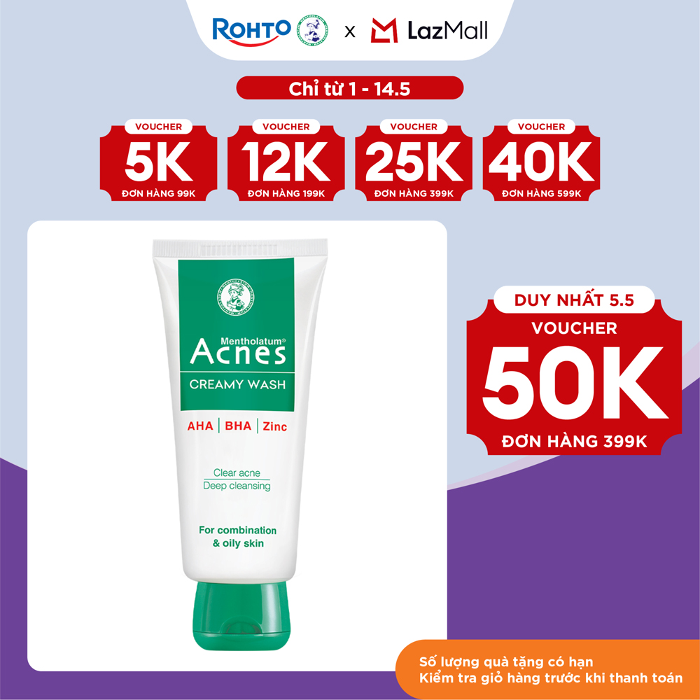 Sữa rửa mặt ngăn ngừa mụn Acnes Creamy Wash 100g