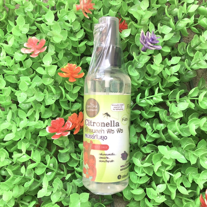 Tinh dầu xịt chống muỗi côn trùng Citronella Phutawan Thái Lan 100ml Sả Lavender