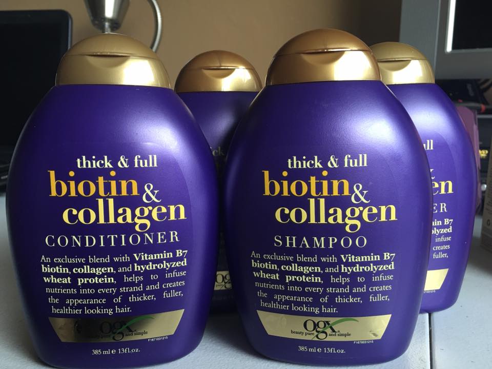 DẦU GỘI, DẦU XẢ O.G.X Thick and Full Biotin Collagen của Mỹ mỗi chai 385ml