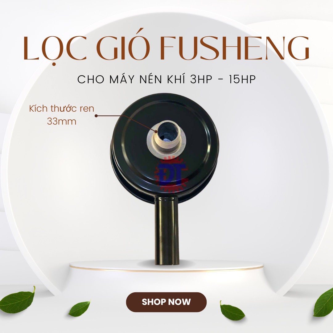 Bộ Lọc Gió Sắt Fusheng Ren 33mm Cao Cấp Máy Nén Khí 3HP-15HP