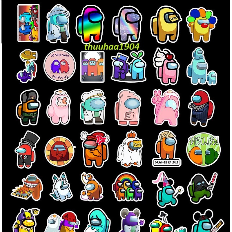Sticker dán mũ bảo hiểm among us Sticker chống nước sticker dán laptop, điện thoại, đàn guitar, mũ bảo hiểm, vali