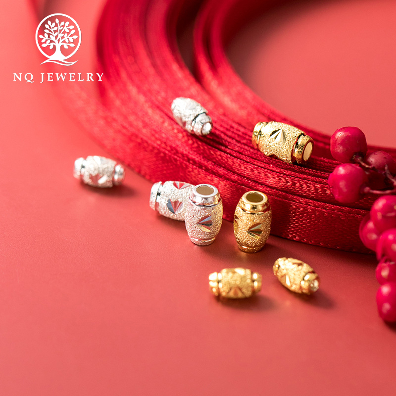 Charm bạc hạt ô liu xỏ ngang - NQ Jewelry