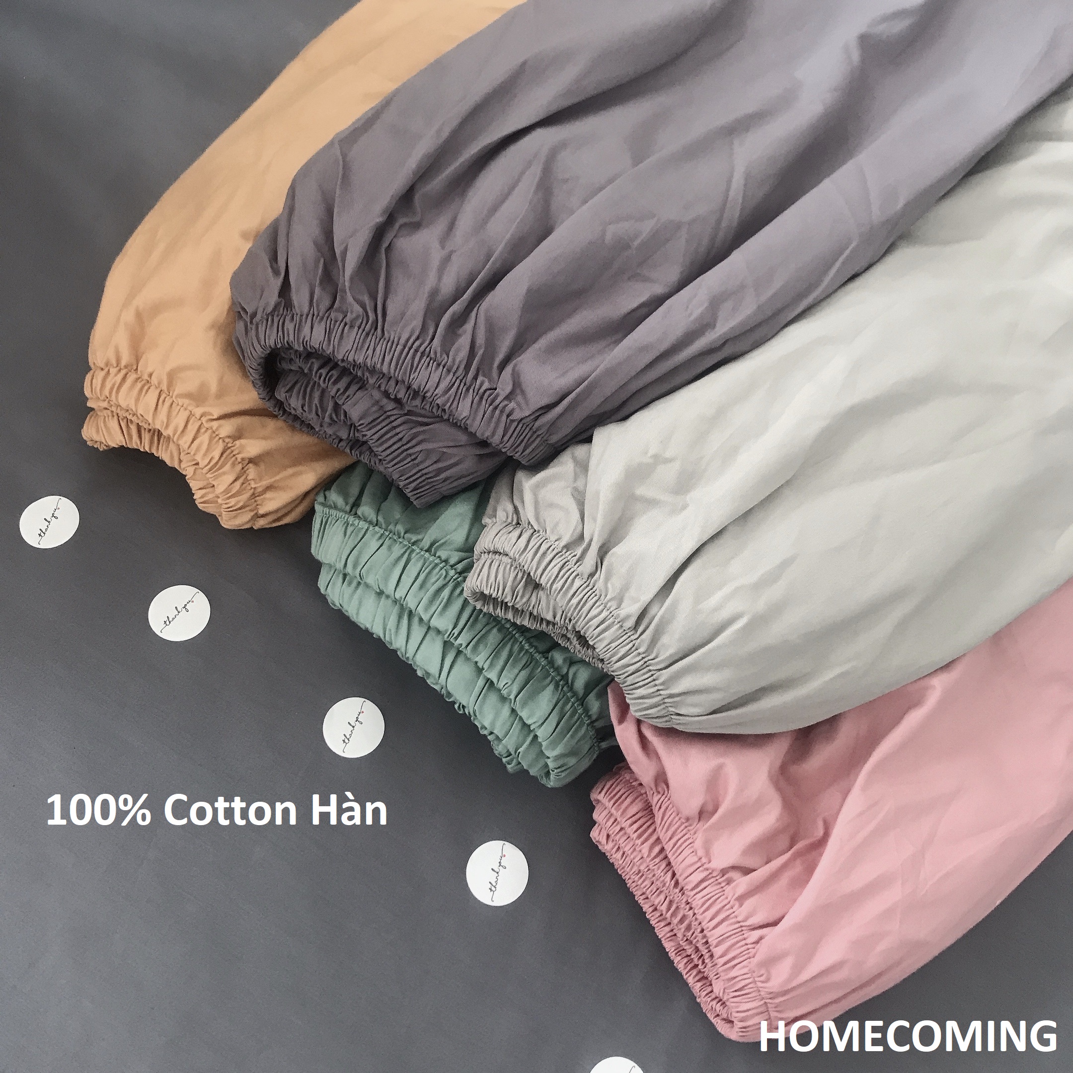 Ga giường cotton Hàn 100% chuẩn đẹp màu trơn kích thước 1m6x2m/1m8x2m/2mx2m2 thương hiệu Homecoming
