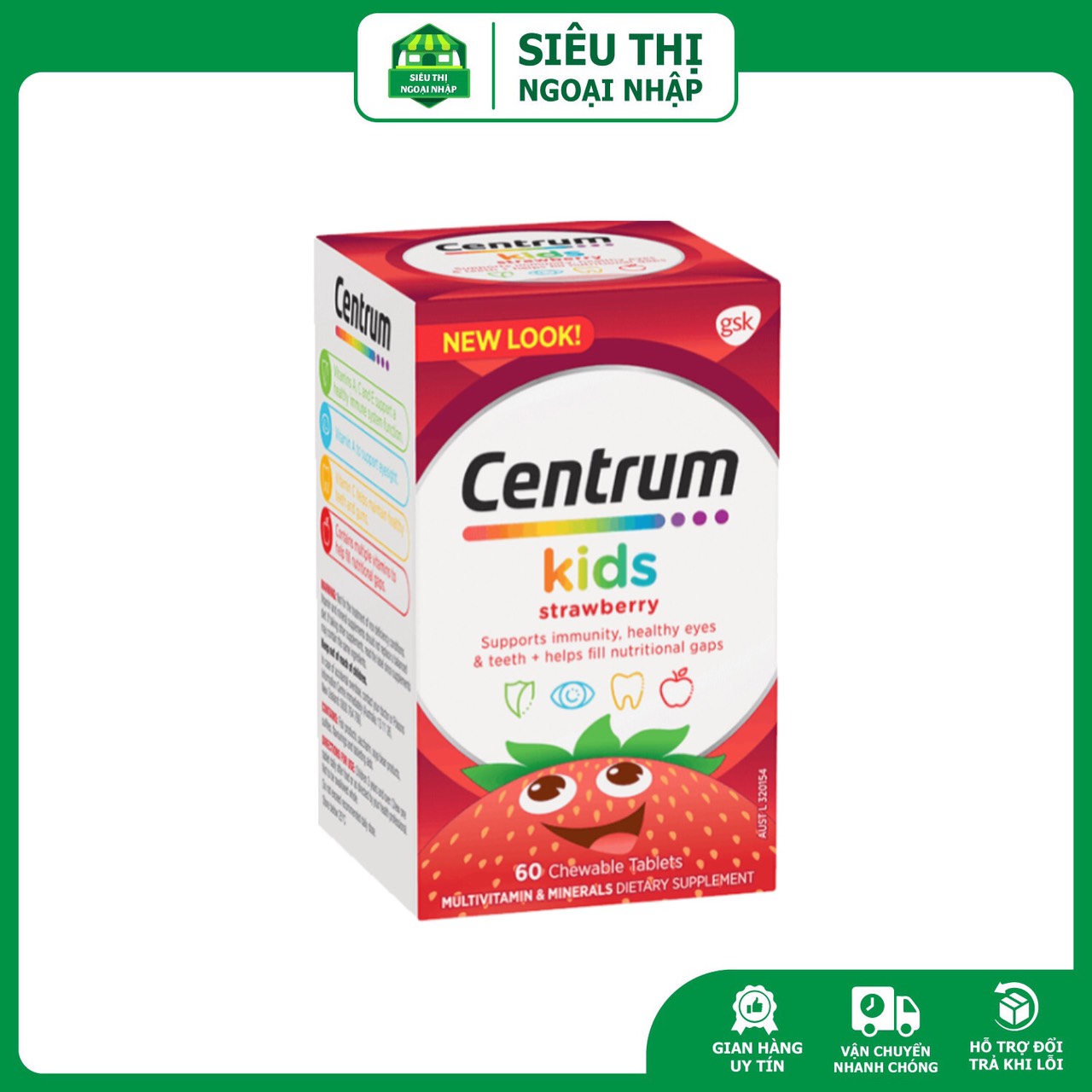 DATE 5/2026 Centrum kid 60 viên - vitamin tổng hợp cho bé.